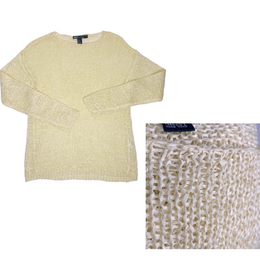 Dkny Essentials Light Yellow Textured Lightweight… - image 2